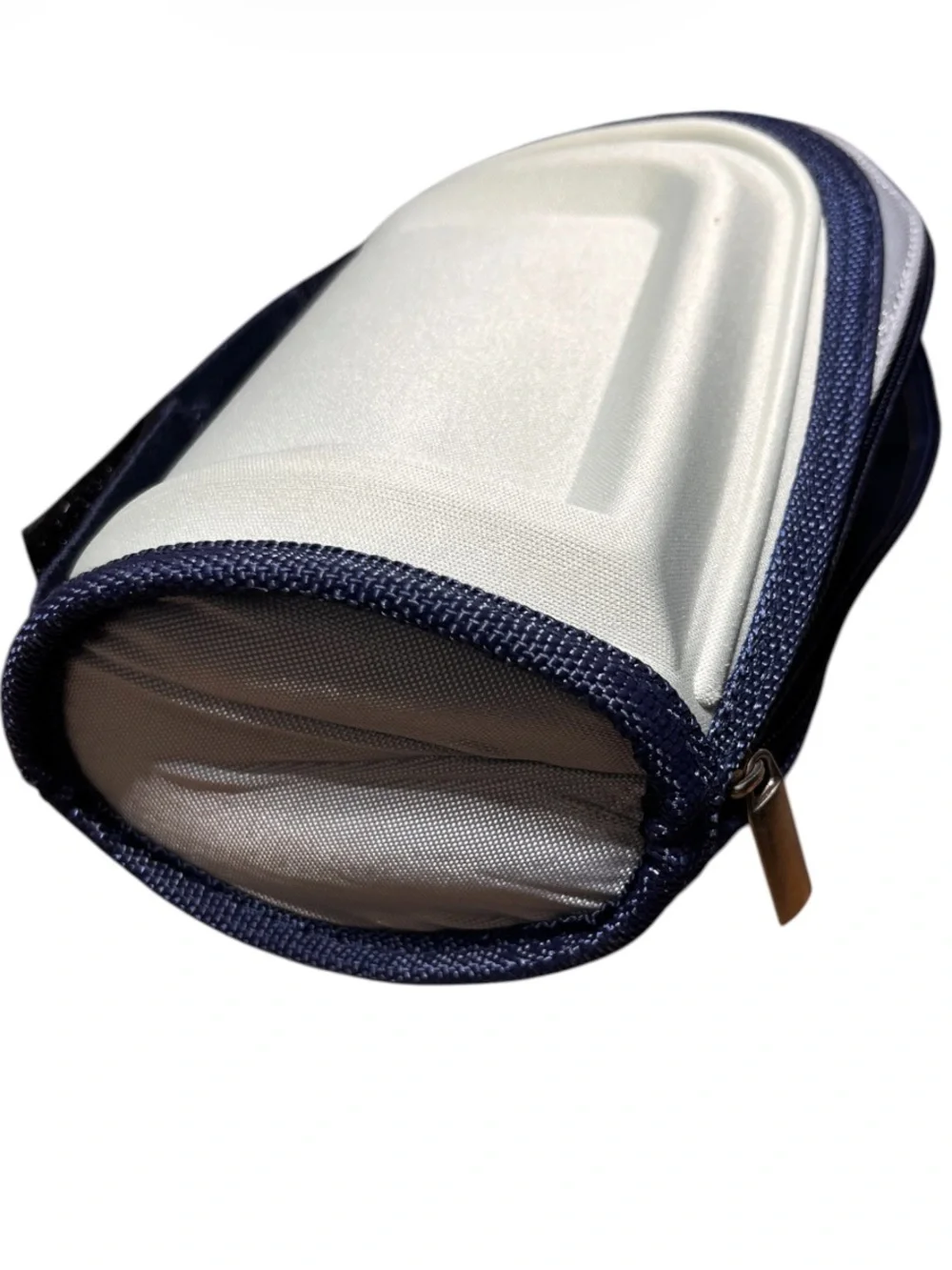 Navy and gray bottle or food container